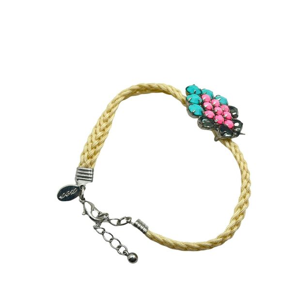 American Eagle Outfitters Bracelet Womens Yellow Colorful Adjustable Woven Boho - Picture 3 of 10